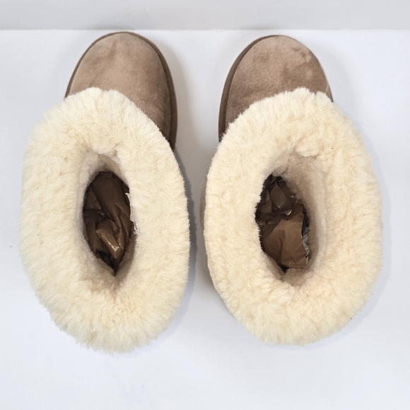 Ugg Maylin Cozy Shearling Winter Suede Cuff Boots Pull On Sz.7 Outdoor Luxury - Picture 8 of 12